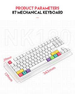 87 tasti NK100 di alluminio della tastiera tastiera wired RGB DYE sub PBT copritasti Tipo c porta personalizzato tastiera meccanica - Product Image 4