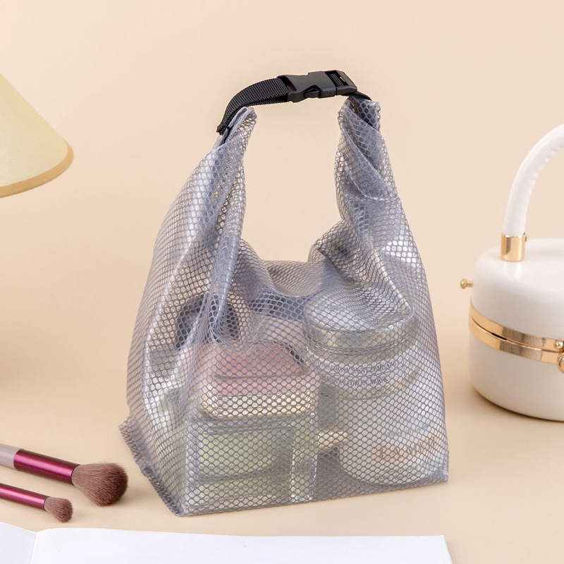 Transparent makeup bag, gray
