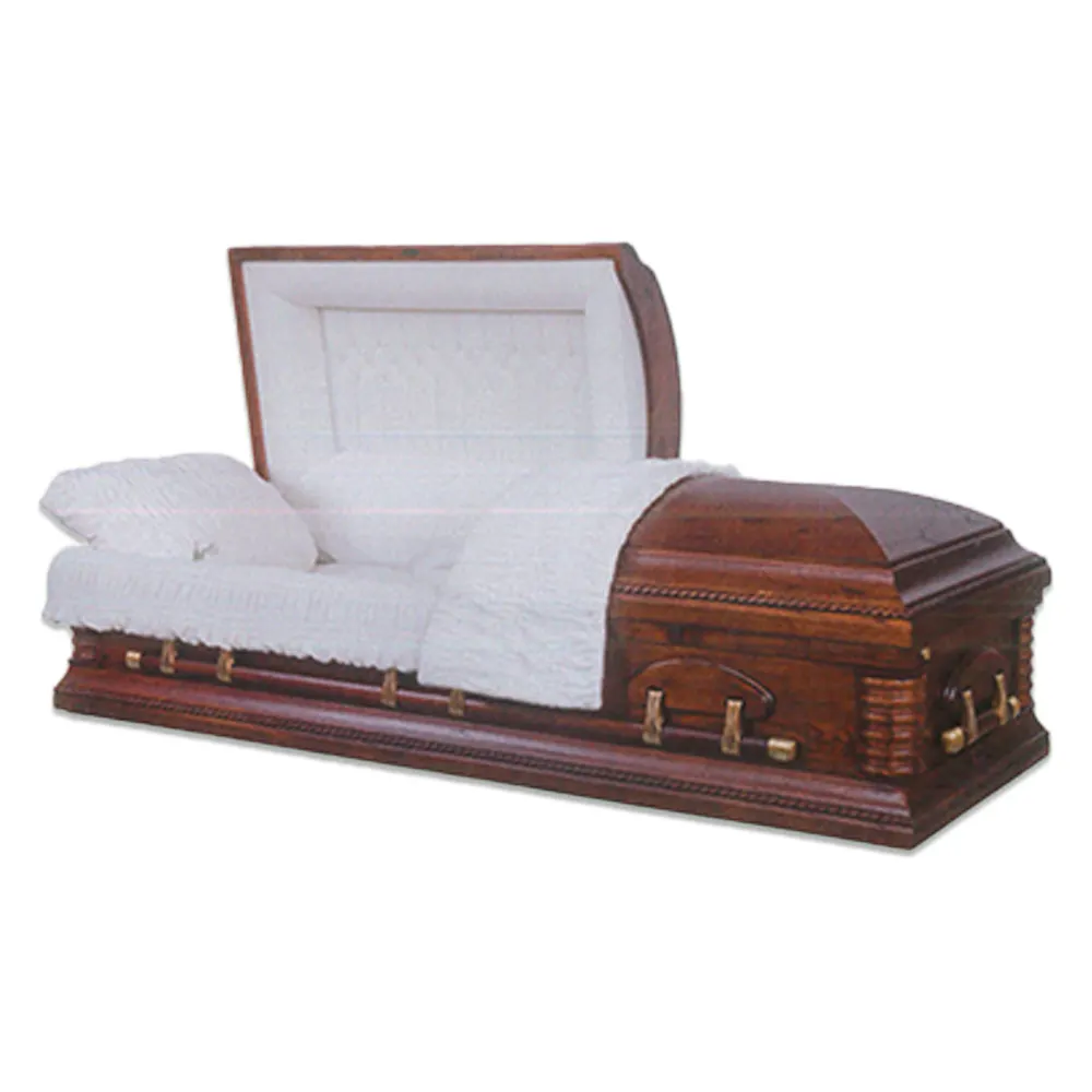 正教のユダヤ人の固体チャイナベリー棺葬儀棺アーモンドベルベット内部埋葬金庫コンボベッド木製棺棺