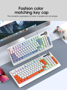 Teclado inalámbrico K93 RGB de 93 teclas para jugadores, diseño ergonómico de membrana USB tipo C con idioma inglés para uso en portátiles de escritorio - Product Image 3