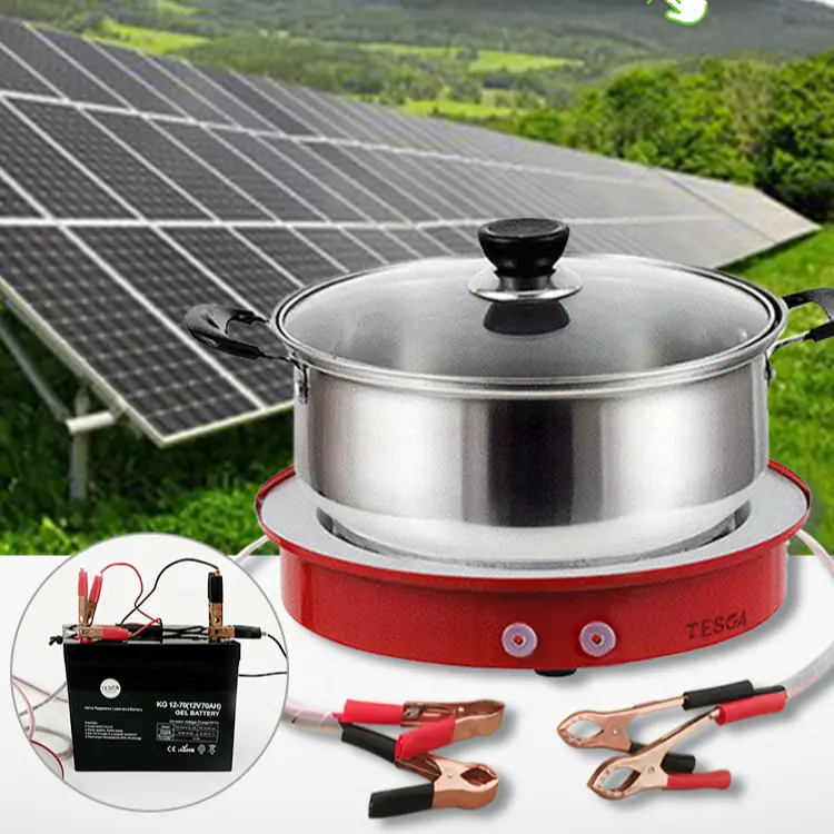 Cuisinière à induction électrique solaire DC 12V/24V alimentée par batterie