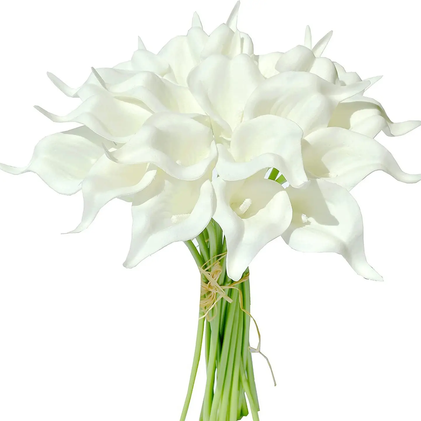 白い花人工カラユリの花ホームキッチン結婚式の装飾リアルフィールブライダルブーケ