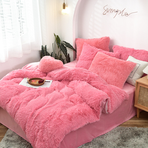 Yeni bulut Sable kadife dört parçalı nevresim takımı katı yeşim renk 40 yetişkin boyutu basit 4 adet Polyester levha seti düz boyalı - Product Image 3