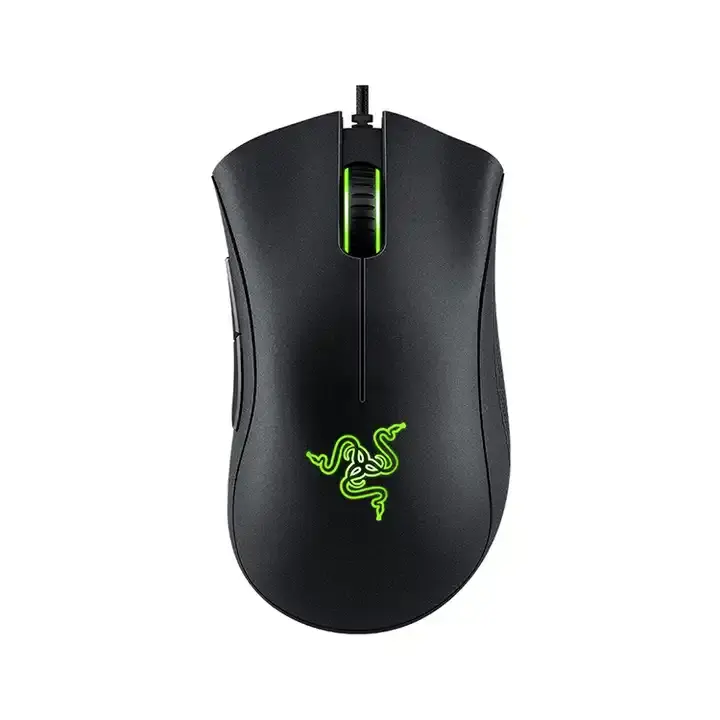 Razer Deathadder Mouse Gaming berkabel Esensial, Mouse Gaming 5 hyperesfonse 6400 DPI, Mouse optik Razer