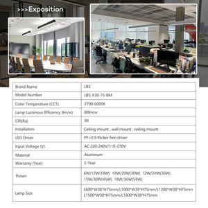 1.2M 4FT 40W 3CCT değiştirilebilir Modern tasarım LED doğrusal ışık listesi - Product Image 6