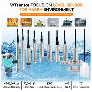 Wtssensor 0 ~ 200m piezoresistive silicon Analog thép không gỉ cảm biến mức chất lỏng chìm nhiên liệu mực nước đầu dò - Product Image 2