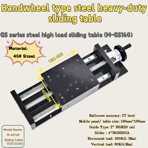 High Load HeavySteel Plate Slide <strong>Table</strong> Module SFU2010/SFU2005 <strong>XY</strong> <strong>Axis</strong> <strong>CNC</strong> 160MM Wide With Handwheel Mobile Worktable - Product Image 2