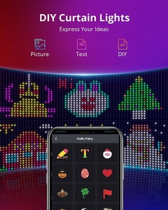 Смарт-RGB светодиодные пиксельные занавески, гирлянда, управляемые приложением, рождественские украшения, Программируемый дисплей, рождественские огни - Product Image 4