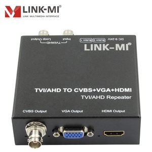 AHD to <strong>HDMI</strong> Converter TVI <strong>INPUT</strong> CVBS+AV+VGA <strong>Output</strong> Repeater Support Convert up to 300m Over Coaxial Cable Multi-Level Cascade