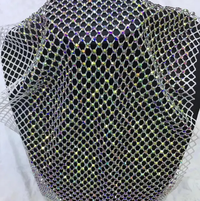 Rede de peixe 40x40cm, cristal ab ss16 strass aparador de malha