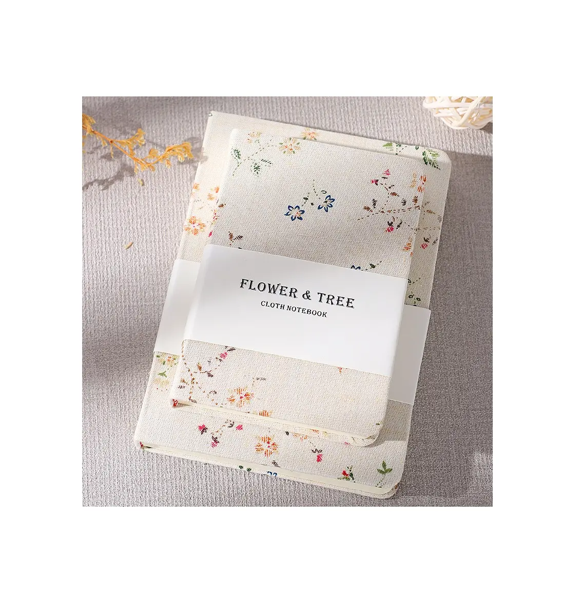 Vente en gros A6 B6 Fleur Arbre Tissu Tissu Relié Carnet Journal Journal