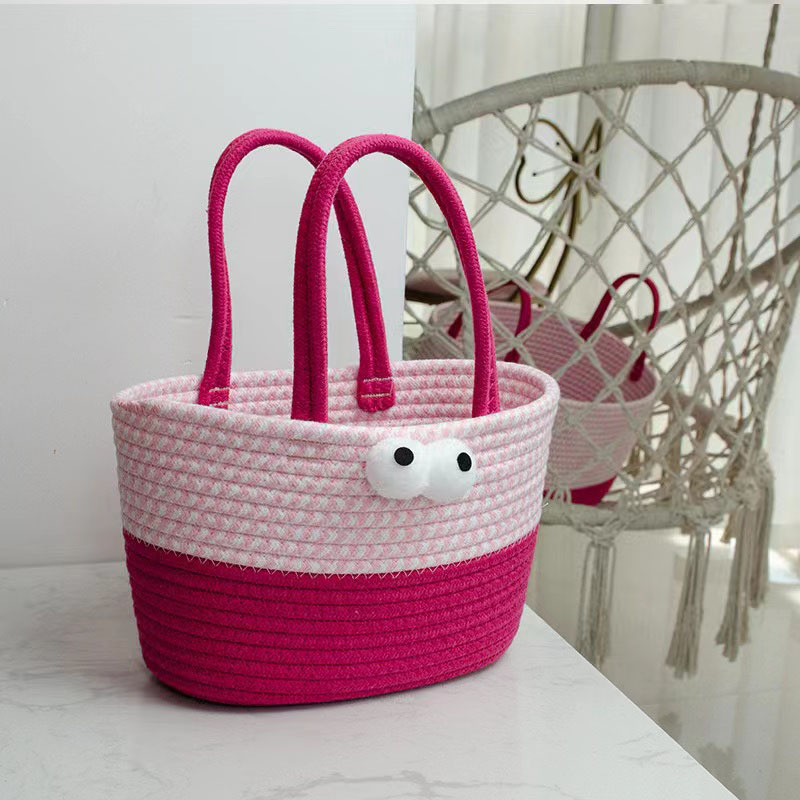 Rose pink and pinkish-white monster bag