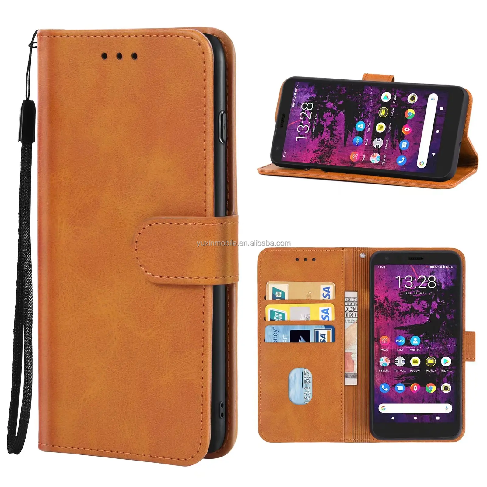 PU Leather Mobile Phone Cover for GALAXY Z FLIP 5G FOR GALAXY Z FLIP 4 5G