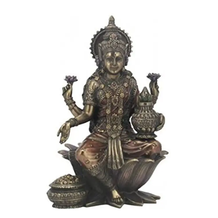 Polyresin figura Veronese estatua Lakshmi Dios indio de la buena suerte de la sabiduría y de la riqueza el hinduismo figura de la India
