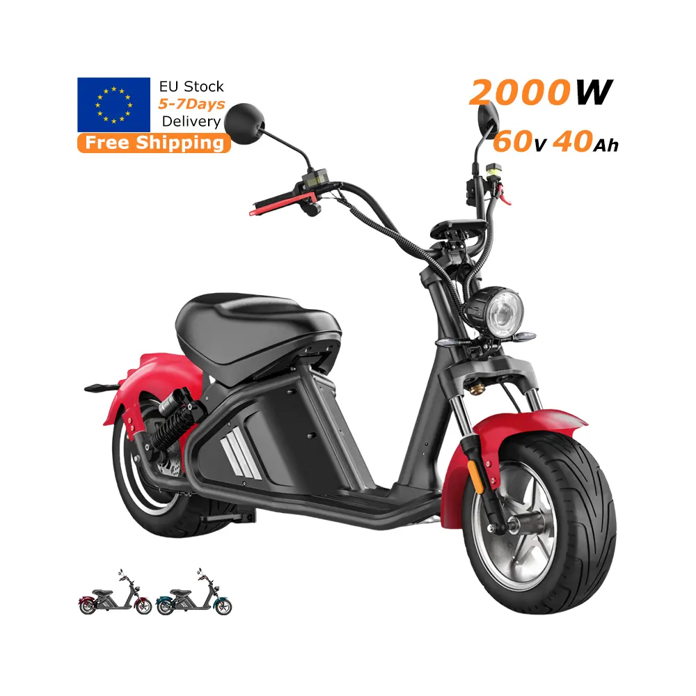 Eahora M2 EEC EU Stock Citycoco Electric Chopper 2000w 14 Inch 60V 40Ah Fat Tire Citycoco Electric Scooters Motorcycle