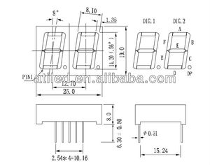 China Factory 0,28 ~ 5 "Zoll Sieben-Segment-Anzeige 1 bis 6-stelliges FND-LED 7-Segment - Product Image 5