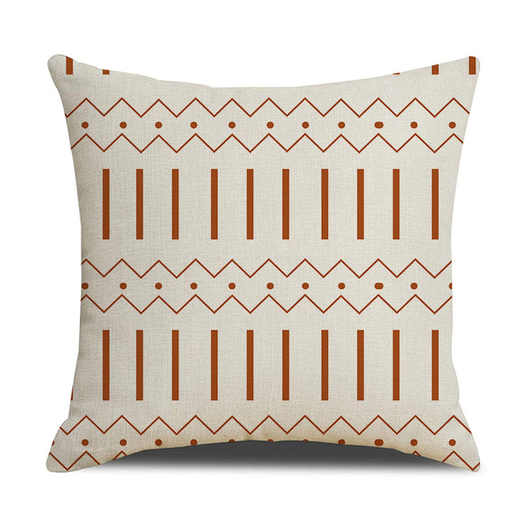 Nordic Home Decor Pillowcase Office Car Cushion Custom Digital Printing Linen Geometric Cushion Cover