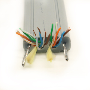 สายลิฟต์ยกเคเบิล Cat5e/Cat6เครือข่ายแบบแบนพร้อมสายเหล็กปรับแต่ง - Product Image 5