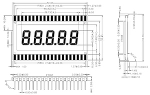 Display TN monocromatico personalizzato in fabbrica display a 7 segmenti LCD a 5 bit a 8 caratteri del codice di segmento - Product Image 6