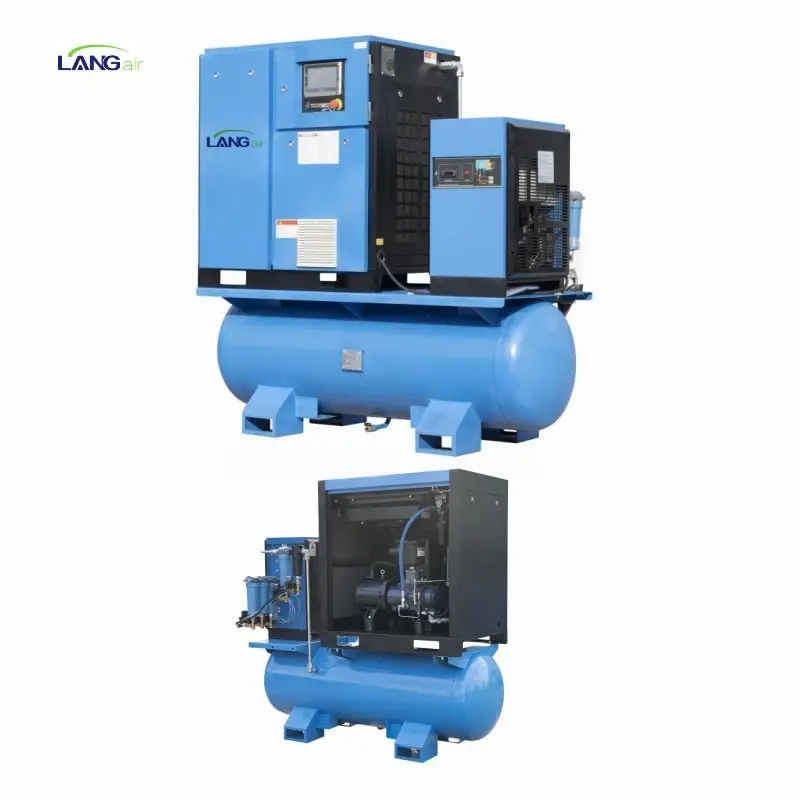 Langair 22kw 30hp 4-in-1 pm vsd 스크류 공기 압축기 산업용 압축기 및 레이저 절단기 건조기 부품