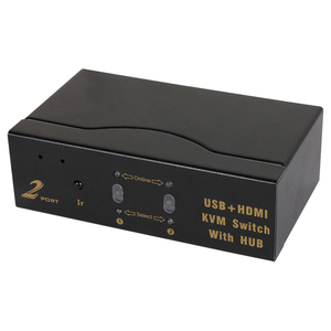 VCOM 2 in <strong>1</strong> Out HDMI <strong>KVM</strong> Switcher Hotkey Ir Remote Control Dual Computer to Monitor 4K Keyboard USB <strong>Switch</strong>