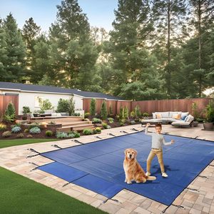 Liyuan lưới 18-ft <span class=keywords><strong>x</strong></span> <span class=keywords><strong>36</strong></span>-FT trong mặt đất hồ bơi an toàn bìa với 4-ft <span class=keywords><strong>x</strong></span> 8-FT trung tâm Bước-màu xanh - Product Image 3