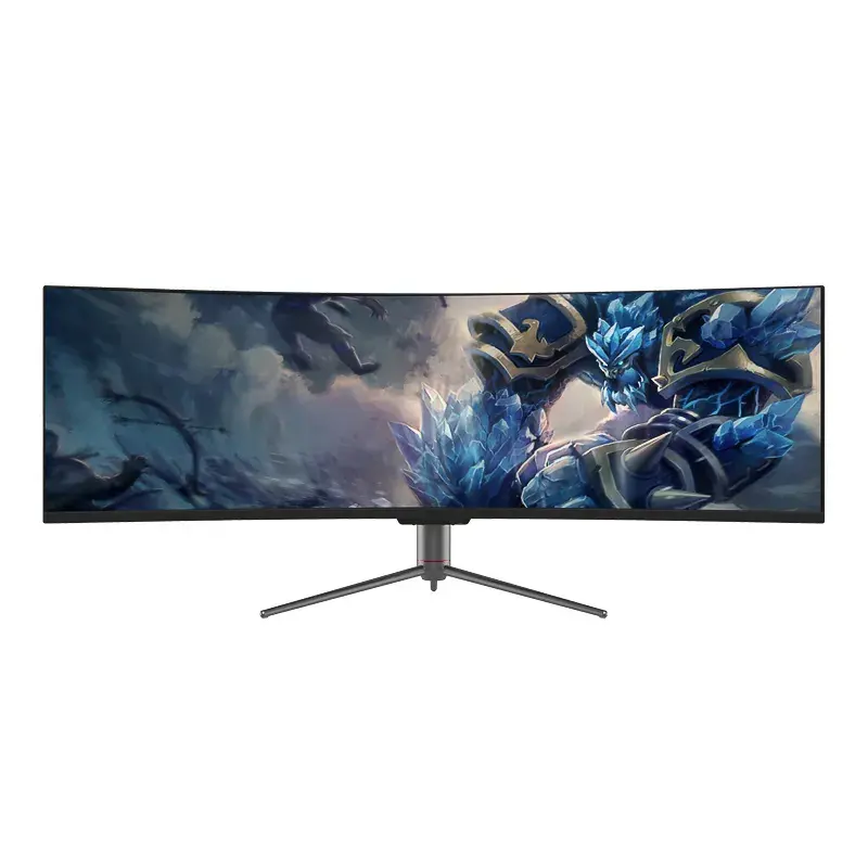 Penjualan laris ultra lebar monitor pemain game komputer PC Desktop layar LCD melengkung 4K 144Hz 49 inci