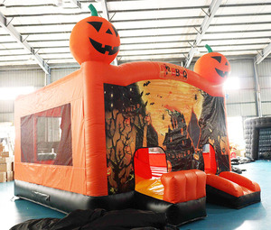 Halloween bí ngô loạt PVC Inflatable lâu đài bouncy nhà cho trẻ em của công viên giải trí chơi và vui vẻ - Product Image 4