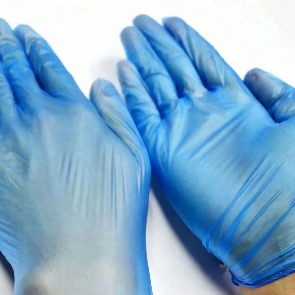 100 Stuks Elke Doos Handschoeners Medisch Onderzoek Pvc Handschoeners Huishoudelijk Voedsel Of Tattoo Blauwe Wegwerp Vinyl Handschoeners