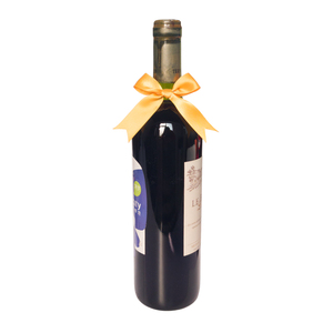 酒瓶定制黄色装饰丝带，带蝴蝶结设计和礼品包装弹性环 - Product Image 2