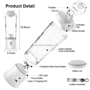 Portable Electric Juice Blender with USB/Battery Power <strong>Source</strong> for Home Outdoor Hotel Use Mix <strong>Function</strong> Plastic Container - Product Image 2