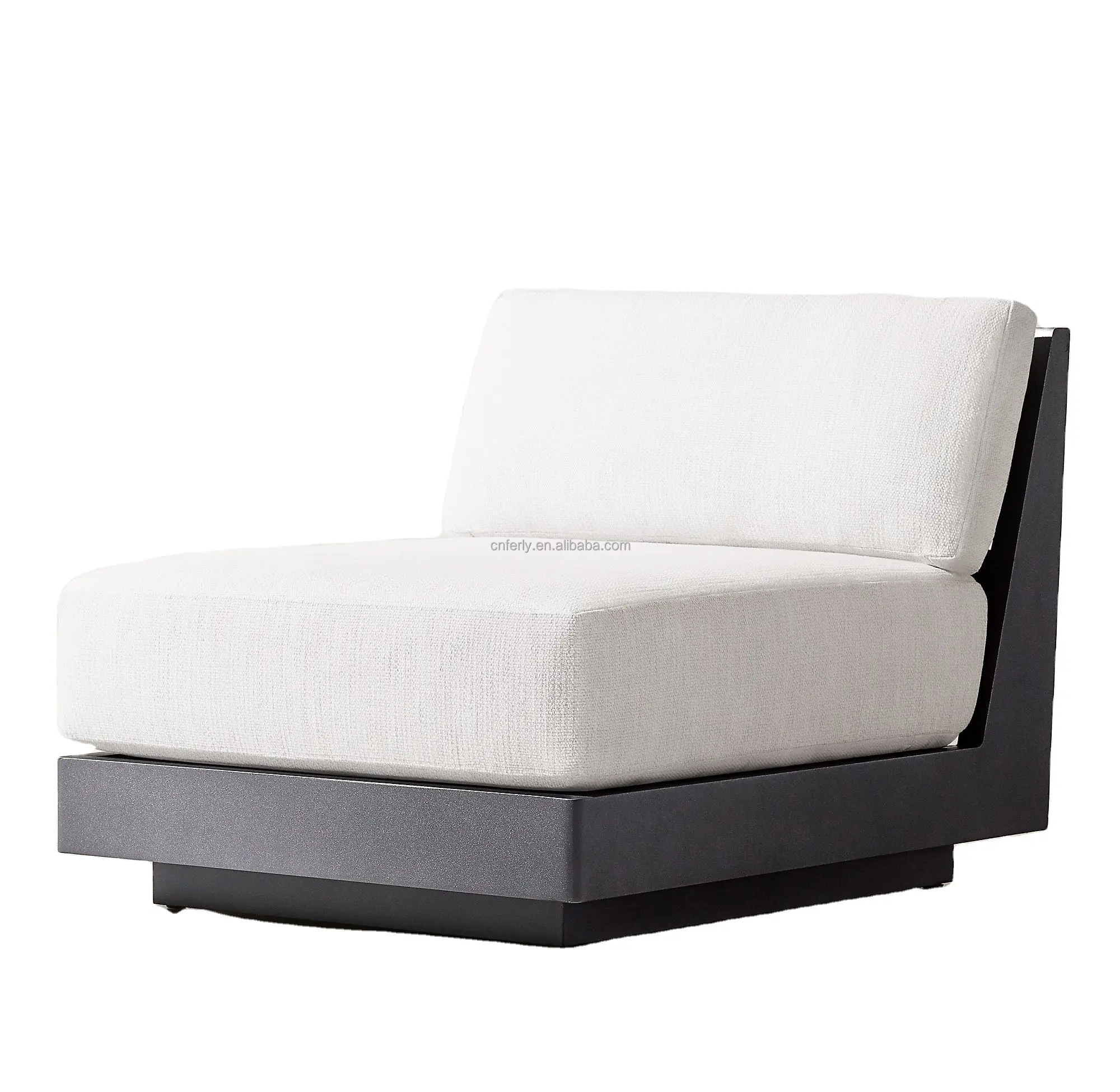 Mobili da esterno in stile minimalista moderno divano da giardino con Patio Base in alluminio schienale con zeppa rastrellata sedia a sdraio in alluminio