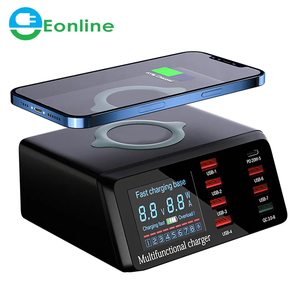 EONLINE 100W <strong>Multi</strong> USB Phone Charger Type C <strong>Adapter</strong> for Phone Samsung Fast Wireless Chargers LED USB C Charger Multiple - Product Image 1