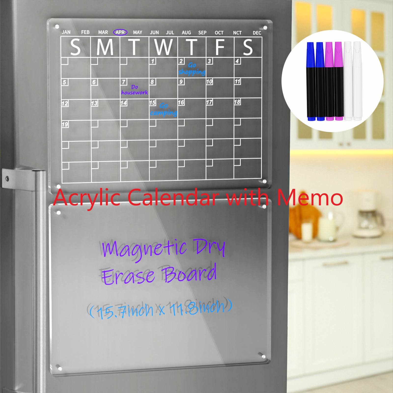 Calendrier acrylique avec mémo