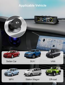Sistema de control de presión de neumáticos TPMS para coche, carga Solar, pantalla LCD Digital HD, alarmas automáticas, sensores externos inalámbricos TPMS - Product Image 2
