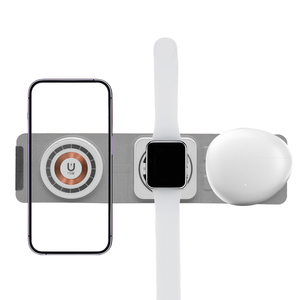 3 Custom Logo Foldable 15w Magnetic Wireless <strong>Charger</strong> 3 in 1 <strong>One</strong> Magnet Charging Station for Phone Pro for Watch Earphone - Product Image 3
