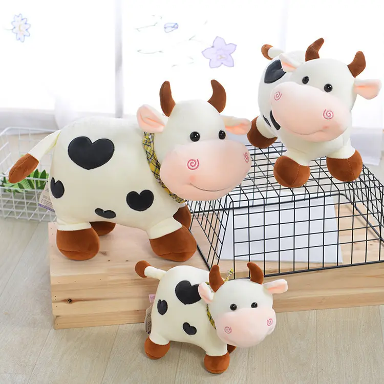 Muñeco de peluche de vaca para niños y adultos, juguete de vaca suave, personalizado, 2021, venta al por mayor