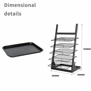 Đa chức năng tùy chỉnh 5 Tier đen kim loại Tạp Chí hiển thị placemat Rack hiển thị - Product Image 2