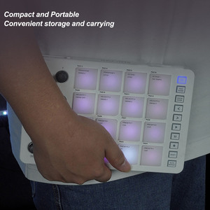 Controlador MIDI inalámbrico con 16 almohadillas de batería RGB y 8 perillas giratorias Máquina Beat Maker USB para producción de música - Product Image 6