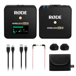 RODE Wireless GOIIシングルワイヤレスコンパクトデジタルマイクレコーダーTXRXワイヤレスマイクシステムキット - Product Image 1