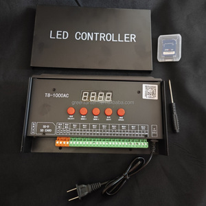 220V 8 Ausgang T8-1000AC programmier bares LED-Modul Röhren licht regler 8192 Pixel SD-Karte Digital adressierbarer RGB-LED-Controller