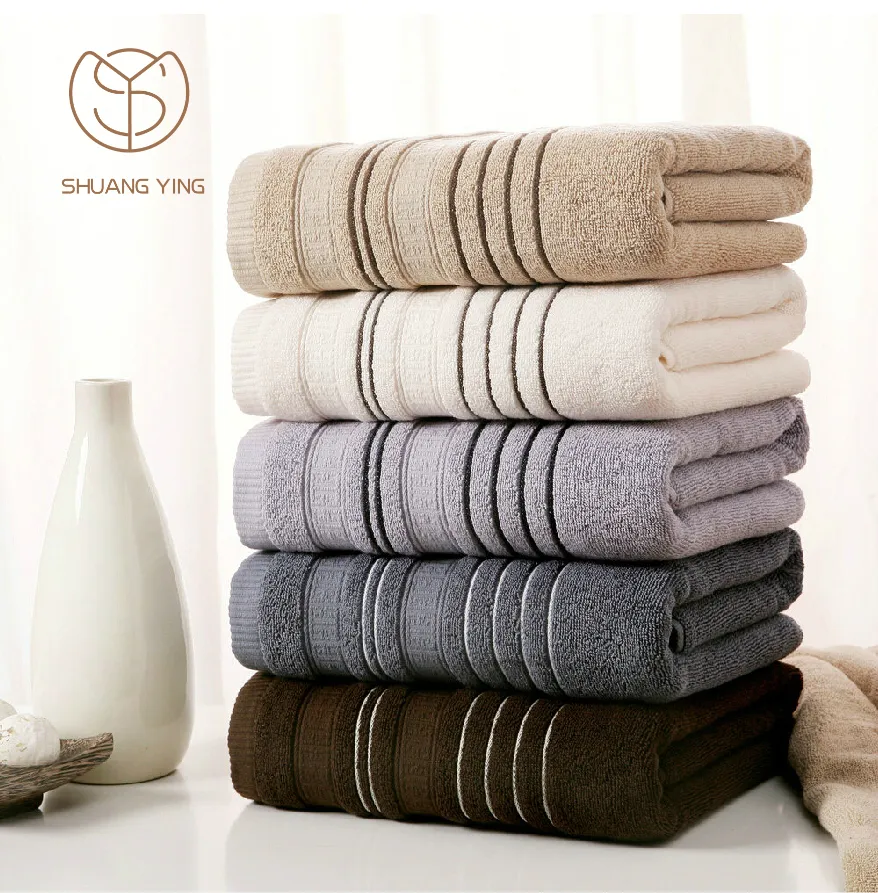Toallas personalizadas al por mayor logotipo personalizado Dobby 100% algodón egipcio suave lujo cara juego de toallas de baño