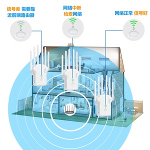 เครื่องขยายสัญญาณ Wifi สำหรับใช้ในบ้าน1200Mbps Max LAN LAN เครื่องขยายสัญญาณกิกะบิตแบบไร้สายคลื่นความถี่คู่ - Product Image 3