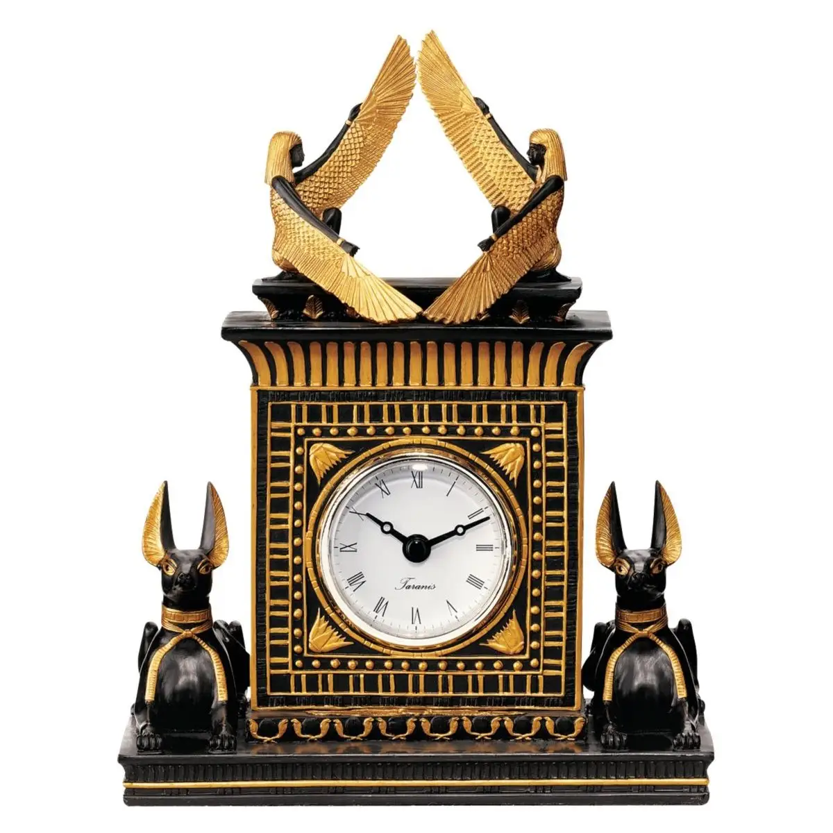 2024 Giveaway Templo de Anubis Renacimiento egipcio Escritorio Mantel Reloj Estatua templo personalizado