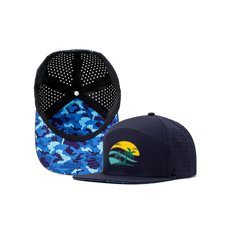 Bord bleu Doublure de chapeau noir