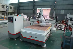 Wetop 3 Axis <strong>CNC</strong> <strong>Nesting</strong> Machine 9KW Auto Tool Change <strong>ATC</strong> <strong>Router</strong> for Wood Cutting Plywood Core Include Motor Pump for Furniture - Product Image 5