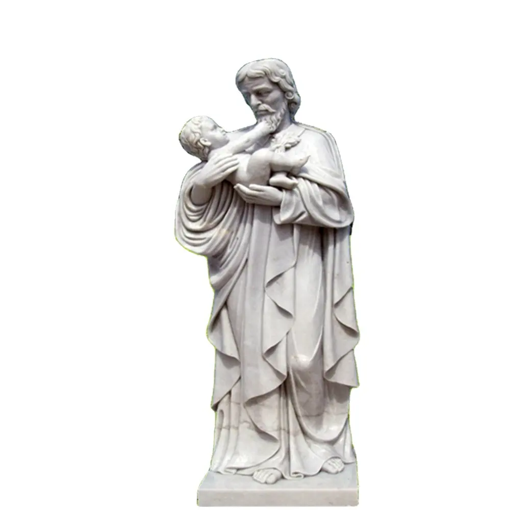 Mesih kilisesi katedral taş sanat heykel beyaz mermer Joseph holding bebek Jerus heykeli