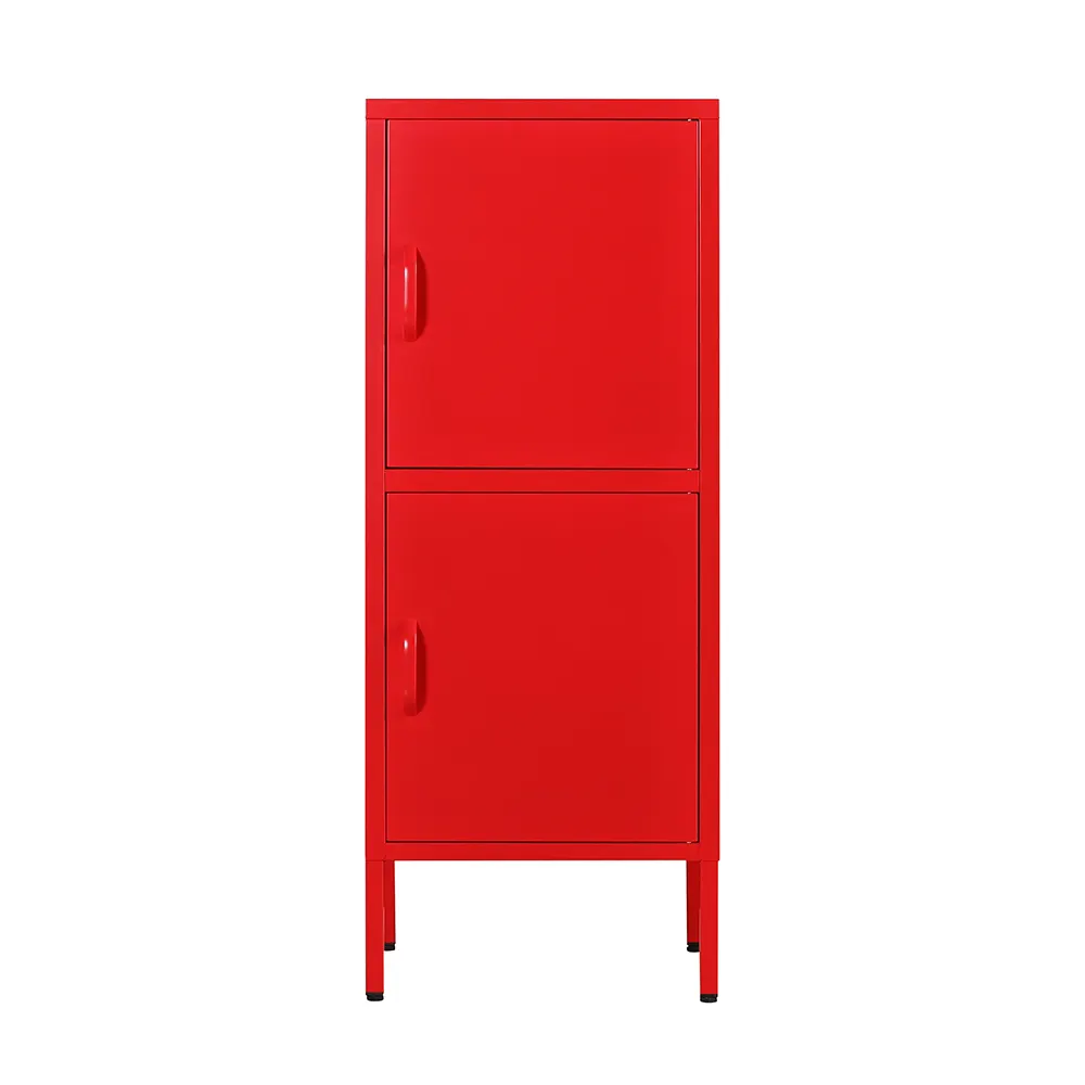 Offre Spéciale en acier armoires de rangement en métal rouge 2 portes armoire de rangement
