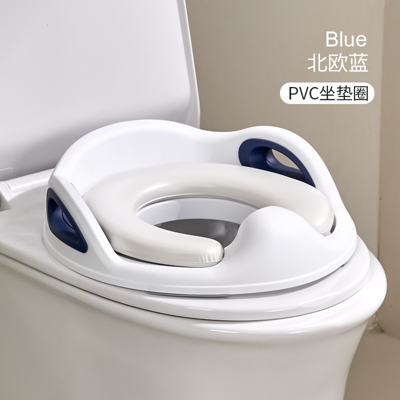 Abattant WC simple - Coussin d'assise en PVC bleu nordique