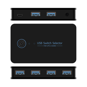 2x4 USB3.0 Switch Selector <strong>USB</strong> Switcher 2 <strong>Computers</strong> Sharing 4 Devices for Keyboard Mouse <strong>Printer</strong> 4 Port Hub - Product Image 1